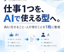 あなたの仕事1つをAIで使える型に整理します AIと人の役割を分け、仕事の型を残します イメージ1