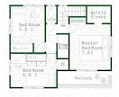 一級建築士がおしゃれなワンカラー間取図を作成します 不動産広告、民泊にもおすすめ！手書き家具入り単色間取り図 イメージ3
