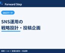 SNS運用の戦略設計・投稿企画を支援します 目的に合わせSNSの方針と1ヶ月分の投稿企画を設計します イメージ1