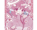 商用OK ポップで可愛い女の子のイラスト制作します 配信やSNSでの活動用イラスト等制作いたします。 イメージ3