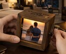 写真が動く木製フォトボックス作りますます 記念日・結婚祝い・両親贈呈品に、灯りでよみがえる名入れギフト イメージ2