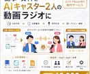記事・資料をAIキャスター2人の動画ラジオにします note・PDF・社内資料をAI動画ラジオにします イメージ1