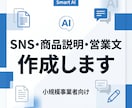 SNS投稿文・営業文など各種文章を作成します SNS投稿文・商品説明文・営業文など各種文章作成をサポート イメージ1