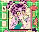 レトロポップでかわいい女の子描きます アイコン、ヘッダー、動画のサムネ、趣味・鑑賞用等など！ イメージ9