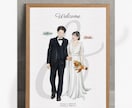 結婚式を彩る◎おしゃれなウェルカムボード描きます ペーパーアイテにも活躍！式後も楽しめるウェディングイラスト イメージ2