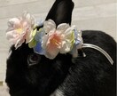 ペットちゃん♡の花かんむり作ります バースデーや記念日、お花見での写真撮影に、兎、猫、犬、小動物 イメージ4