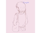 シンプルかわいい　後ろ姿のイラスト描きます 後ろ姿と小物でオリジナルの一枚にします イメージ5