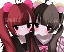バストアップのかわいい女の子描きます コテ同、ペア画、アイコン用にぜひ♡ イメージ1