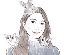 ペットと飼い主さまのシンプルな似顔絵を描きます 優しい笑顔のアイコンはいかがですか イメージ3
