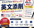 英文添削！アメリカ人＋日本人がWチェックします 24時間以内に納品！AIにはできない自然な英語に添削 イメージ1