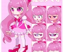 カートゥーン風魔法少女立ち絵を販売します 組み合わせ自由！TRPGや動画の立ち絵素材などに イメージ2