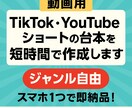 ショート動画台本3本作成します SNSで使える台本をスマホ1つで即納品！ジャンル自由です。 イメージ1