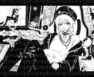 モノクロイラスト描かせていただきます モノクロイラストを描きます、デフォルメキャラも可能です イメージ7