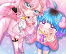 OCの可愛い1枚絵を描きます オリキャラを可愛くてポップなイラストにします！ イメージ1