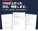 広告のCPA悪化の原因を分析し改善策を提案します 広告代理店の現役制作PMがCPA悪化の原因を数字で特定 イメージ1