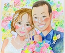ラメ入り!ウェルカムボード/カップル似顔絵作成ます 1点、1点、心を込めて似顔絵を描かせていただきます イメージ1