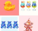 最短2日！ゆめかわカラーの食べ物・小物描きます キャンバスに描いたようなアナログ感のあるイラスト イメージ2