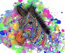 世界に1点しかないイラストを作成致します 動物や人物のもつイメージを色や模様に表現します！ イメージ1