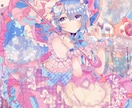 映えるアイコン・一枚絵描きます 色鮮やかで綺麗な雰囲気のイラストをお届け！ イメージ1
