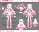 お好みのオリジナルキャラクターデザインします 可愛い、魔法少女、アイドル等のキャラや衣装デザイン二面図 イメージ2