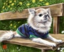 ペットの似顔を雰囲気ある小物や背景入れて描きます お家のペットイラストでインテリア、グッズ作りを楽しめます。 イメージ1