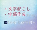 動画の【字幕】作成します 音声データの文字起こし・動画のテロップ作成代行いたします。 イメージ1