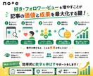 note記事を拡散しスキ・いいねを増やします note｜スキ｜同数のビュー付｜初回伸びしろ診断付｜予約可 イメージ2
