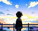 先着５名1000円引き！背景付きイラストを描きます キャラクターの”エモい”イラストを探している方へ イメージ4