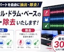 最短1時間!音楽の特定のパート抽出or除去します ボーカルなし音源や、ベースパートだけなど イメージ1
