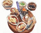雑誌、ウェブ、メニューに載せる食べ物を描きます 飲食店のメニュー、レシピ、カードに載せる手描き風イラスト イメージ7