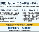 最短即日　Pythonのエラーデバッグ支援します 「なぜ動かない？」をプロが即時解決。 イメージ1