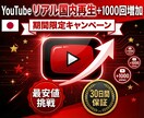 YouTube国内再生+1000回増やしますます 日本人リアルユーザー視聴・高品質・30日保証付き イメージ1