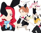 バニー服、タキシードキャラ描きます 男性キャラ、女性キャラのバニーのイラストを制作します イメージ1