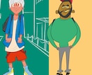 カートゥーンテイストイラスト（人物&動物）描きます 普通の大きさの人物キャラからちびキャラまで対応（似顔絵も可） イメージ4