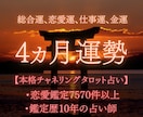 4ヵ月(来月から)のあなたの全体運を視ます 総合運、恋愛運、仕事運、金運、開運アドバイス視ます イメージ1