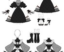 病み可愛いキャラクターを提供します !キャラクター立ち絵や、衣装デザインのみでも受付可能です! イメージ5