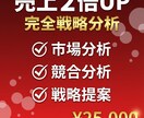 マーケティング戦略・事業分析レポートます 売上2倍を目指す為の完全戦略分析 イメージ1