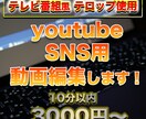 迅速にYouTube/SNS用動画編集します スピード重視！面倒な動画編集任せて下さい！ イメージ1