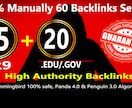 EDU/GOVの20サイト＋高権威45サイトます 【最安値】Google評価の高いサイト65本被リンク送ります イメージ1