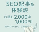 お試し価格★SEO・体験談2000字まで執筆します 構成から丸投げOK｜初心者の方も安心してご依頼ください イメージ1