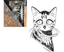 ペット似顔絵\ \ネコ様/ /の似顔絵描きます 誰とも被らない‼︎少しダークで可愛い絵柄‼︎カラーもあり‼︎ イメージ2