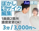 モザイク・ぼかし編集します 映像内にモザイクやぼかしを挿入し、プライバシーを守ります！ イメージ1