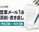 法人営業メール1通を添削・書き直します 件名3案＋本文2案｜通常2日・修正1回付き イメージ1