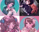 アイコン・1枚絵・似顔絵などイラスト提供します キラキラ×レトロなイラストで個性をアピール イメージ1