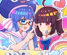 等身イラストのサムネイルやイラスト作成承ります 明るい色彩とポップな絵柄が得意です！ イメージ1