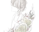 おしゃれなイラスト制作します 線画メインの淡色イラストいかがですか？ イメージ3