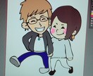 ポップで可愛い似顔絵やイラスト制作します ☆★【SNS使用可】現物をお届け!思い出に★☆ イメージ3