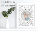 写真入り命名書ポスター作ります 出生データ入り新生児メモリアルポスター White イメージ3