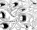 魚専門！僕だけのユニークな魚たちのイラスト描きます 個性豊かな魚たちを架空の魚たちをテーマに1匹も形が被らない！ イメージ5