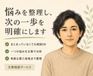悩みを整理し、問題の核心と次の一歩を示します 慰めだけで終わらせず、前に進む道筋を文章で示します イメージ1